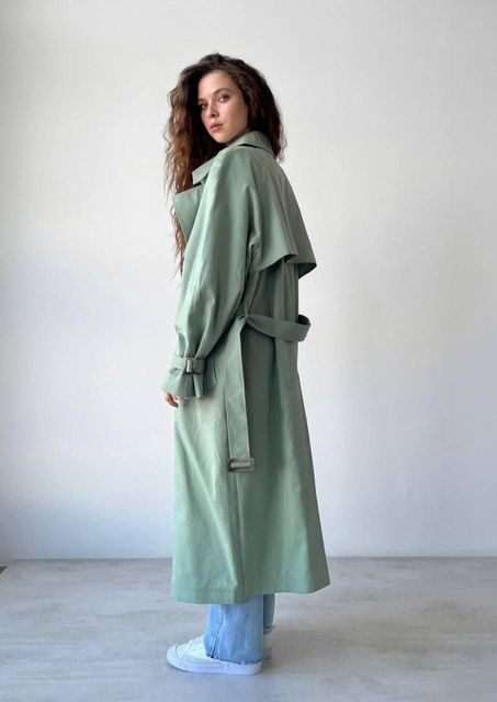 Тренч м`ятний oversize 17113666763203 фото